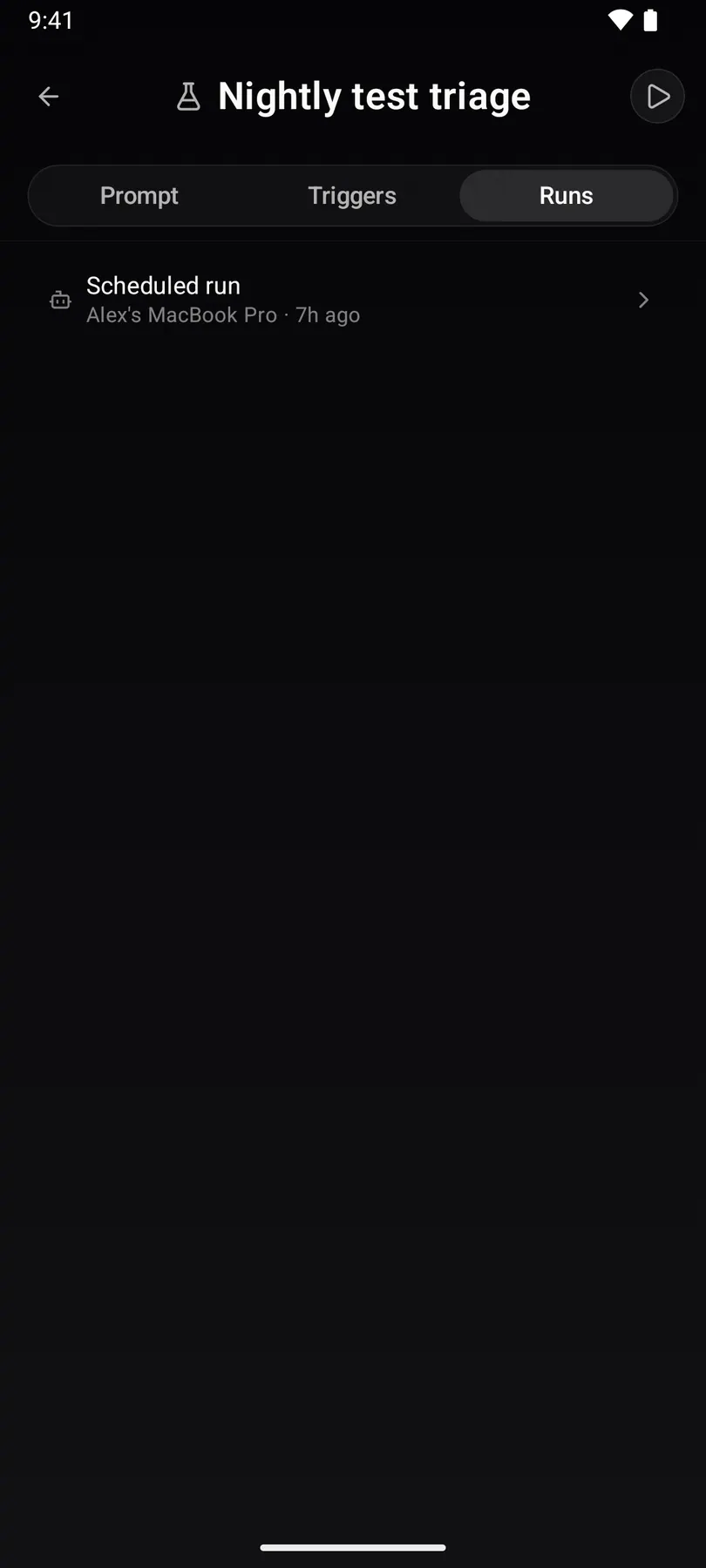 Action runs on Android