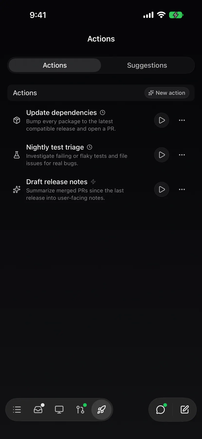 Actions on iOS