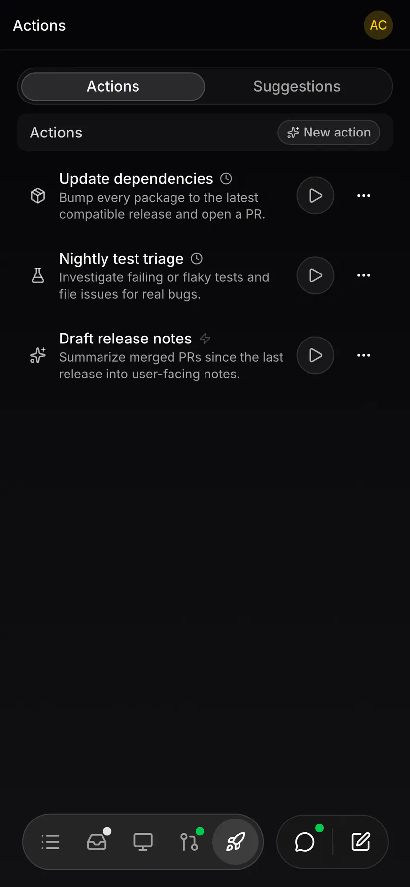 Actions on Web mobile