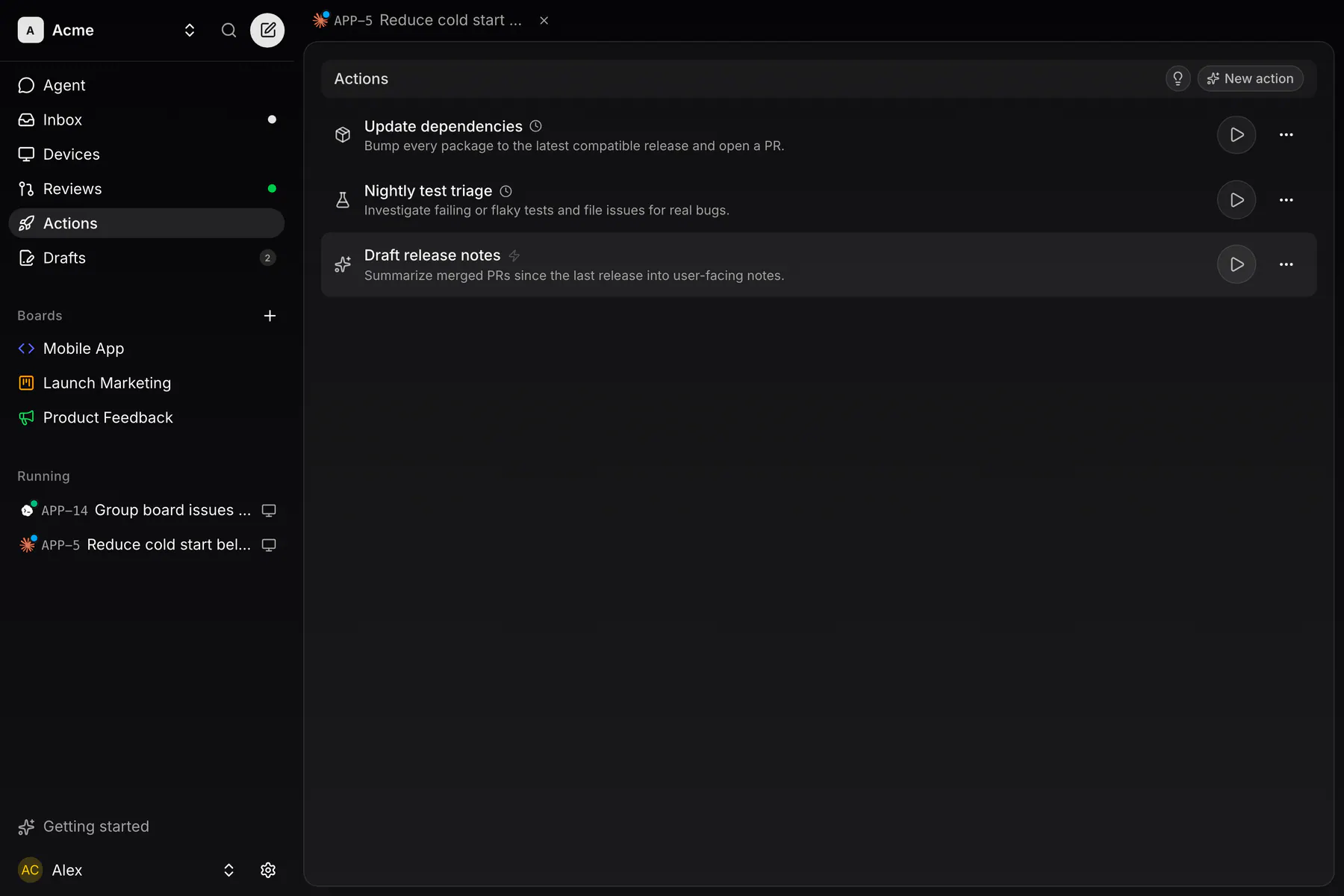 Actions on Web