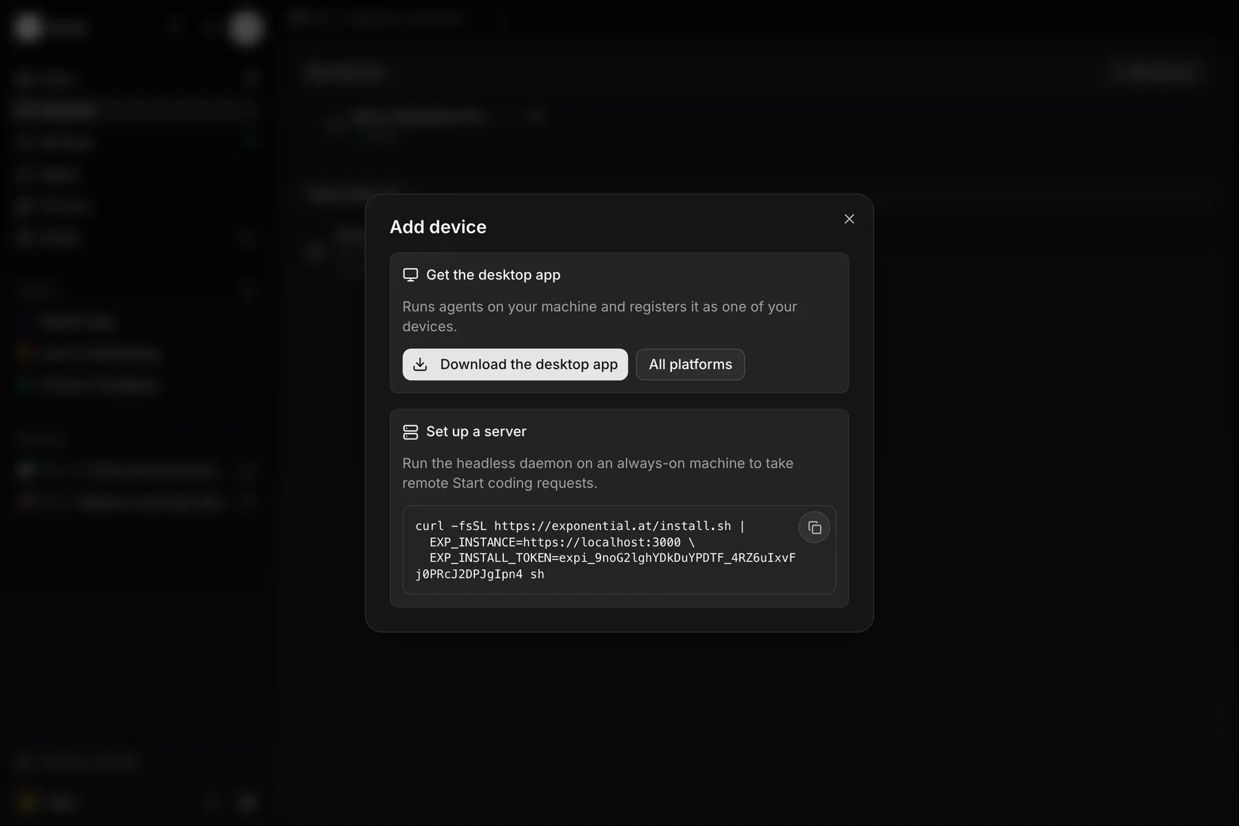 Add a device on Web
