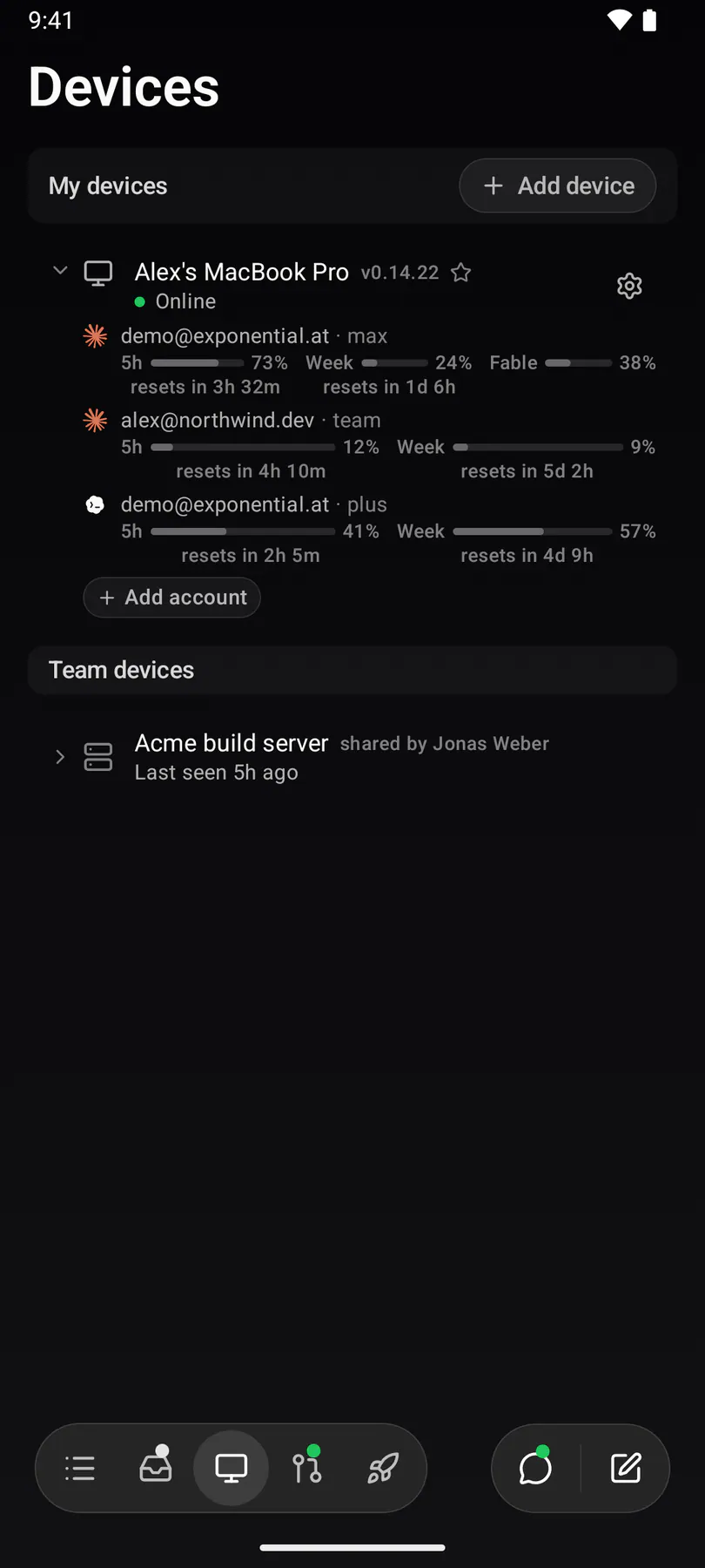 Devices on Android