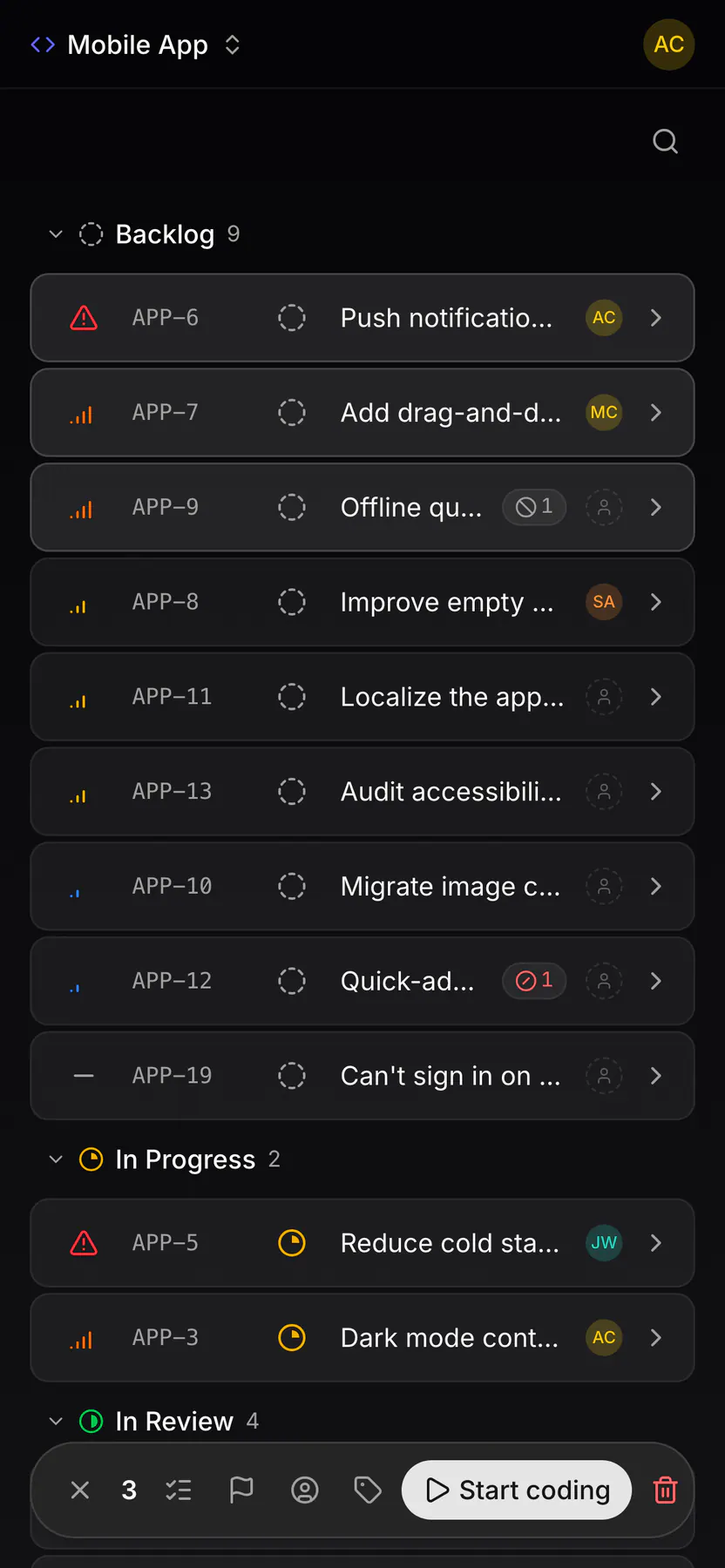 Bulk edit on Web mobile