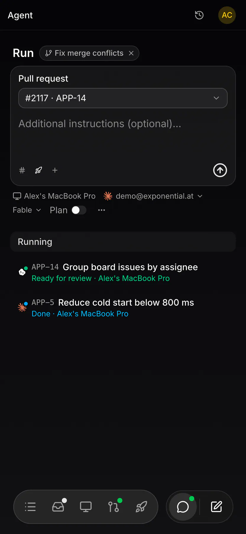 Agent · Action on Web mobile