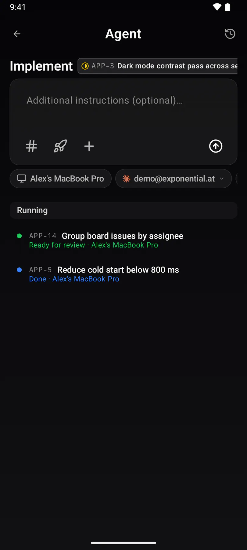 Start coding from an issue (mobile) on Android