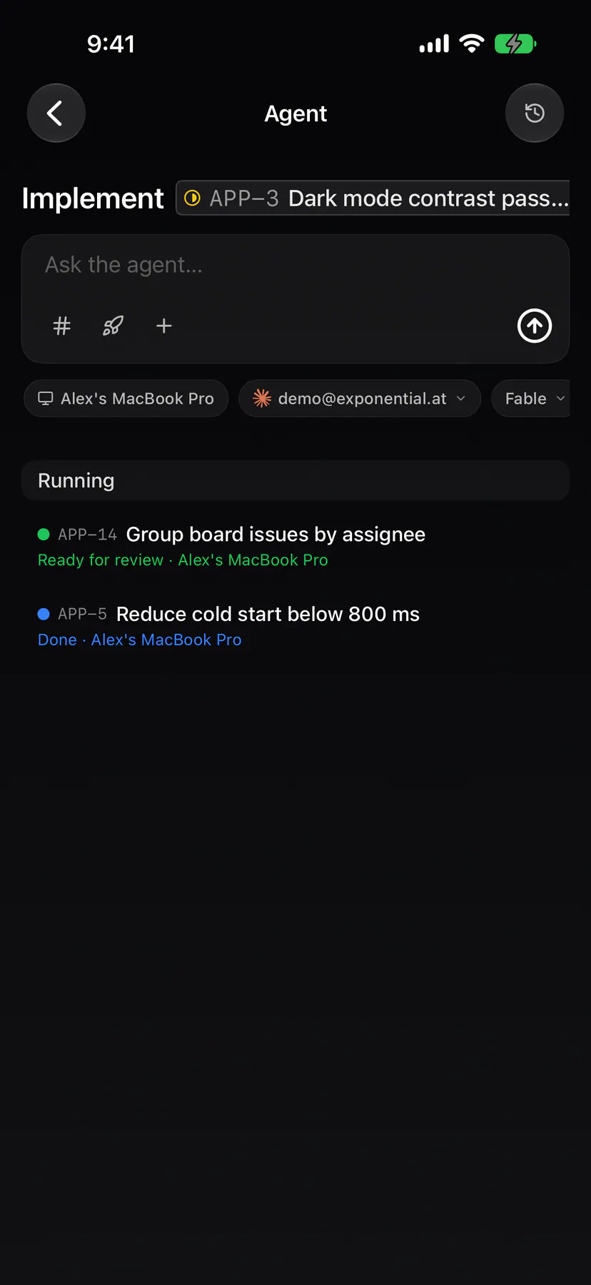 Start coding from an issue (mobile) on iOS