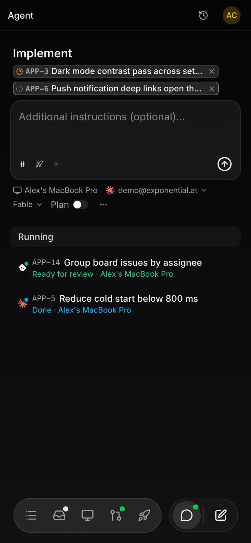 Agent · Issues on Web mobile