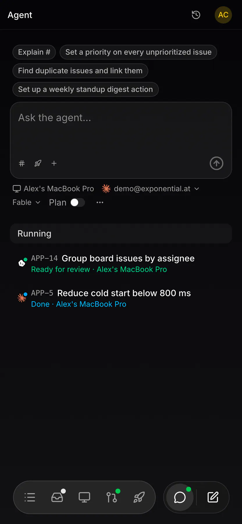 Agent on Web mobile