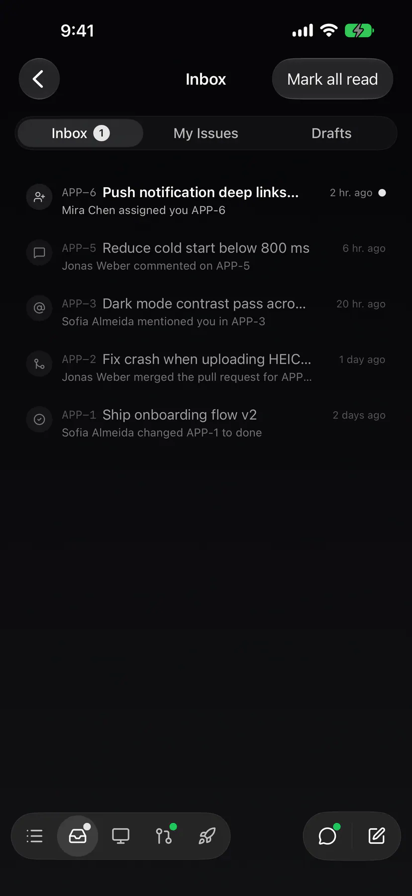 Inbox on iOS
