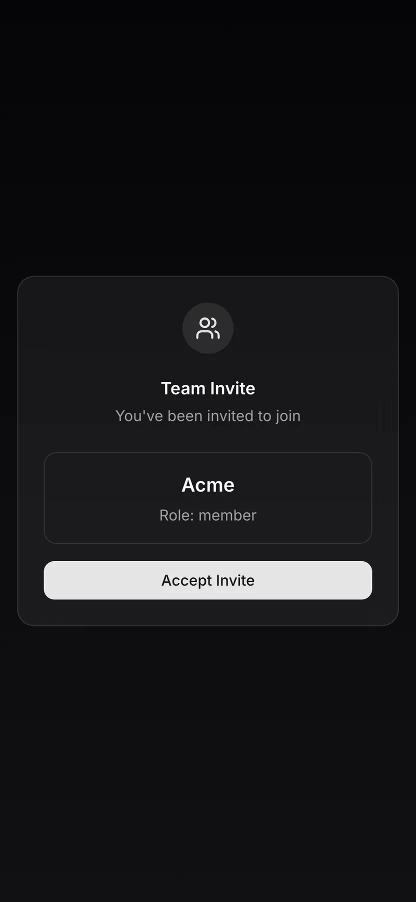 Accept an invite on Web mobile