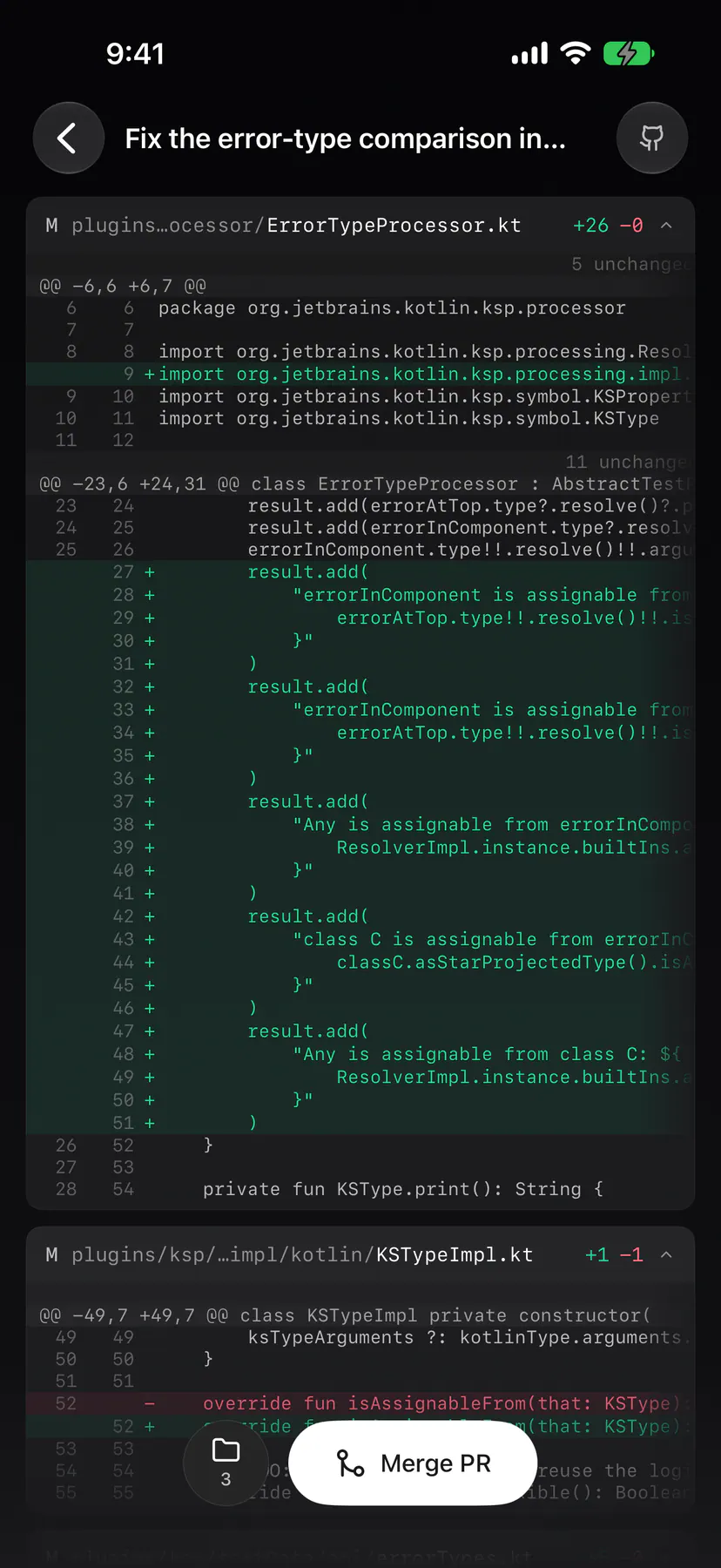 Run changes on iOS