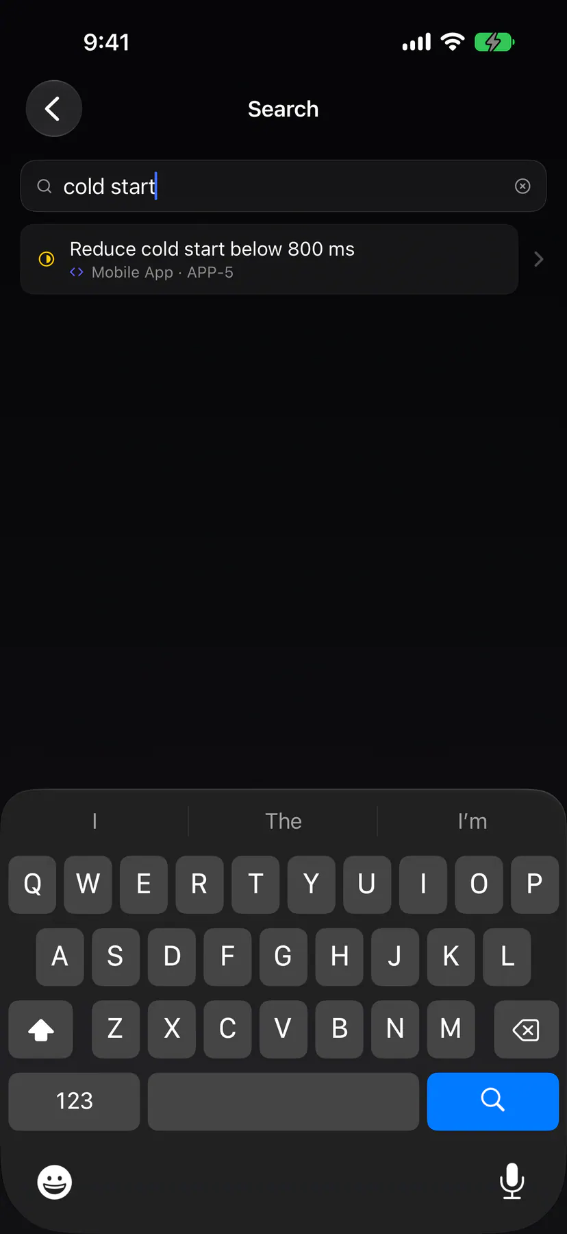 Search on iOS