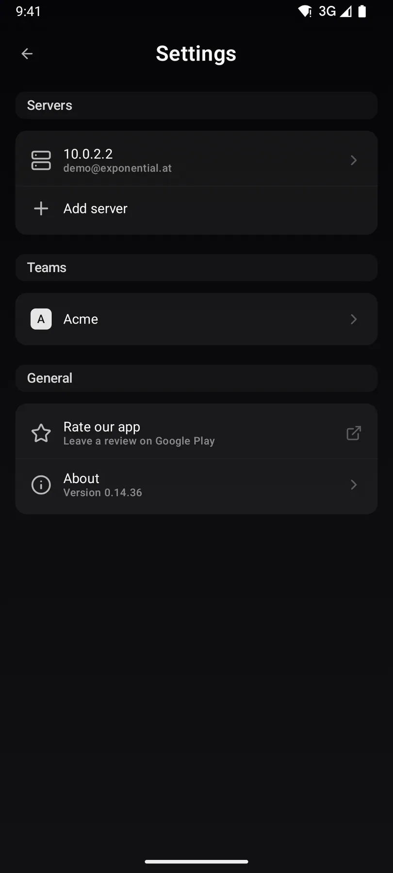 Settings · Root (mobile) on Android