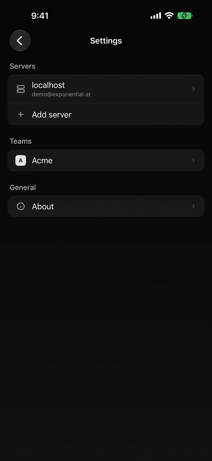 Settings · Root (mobile) on iOS