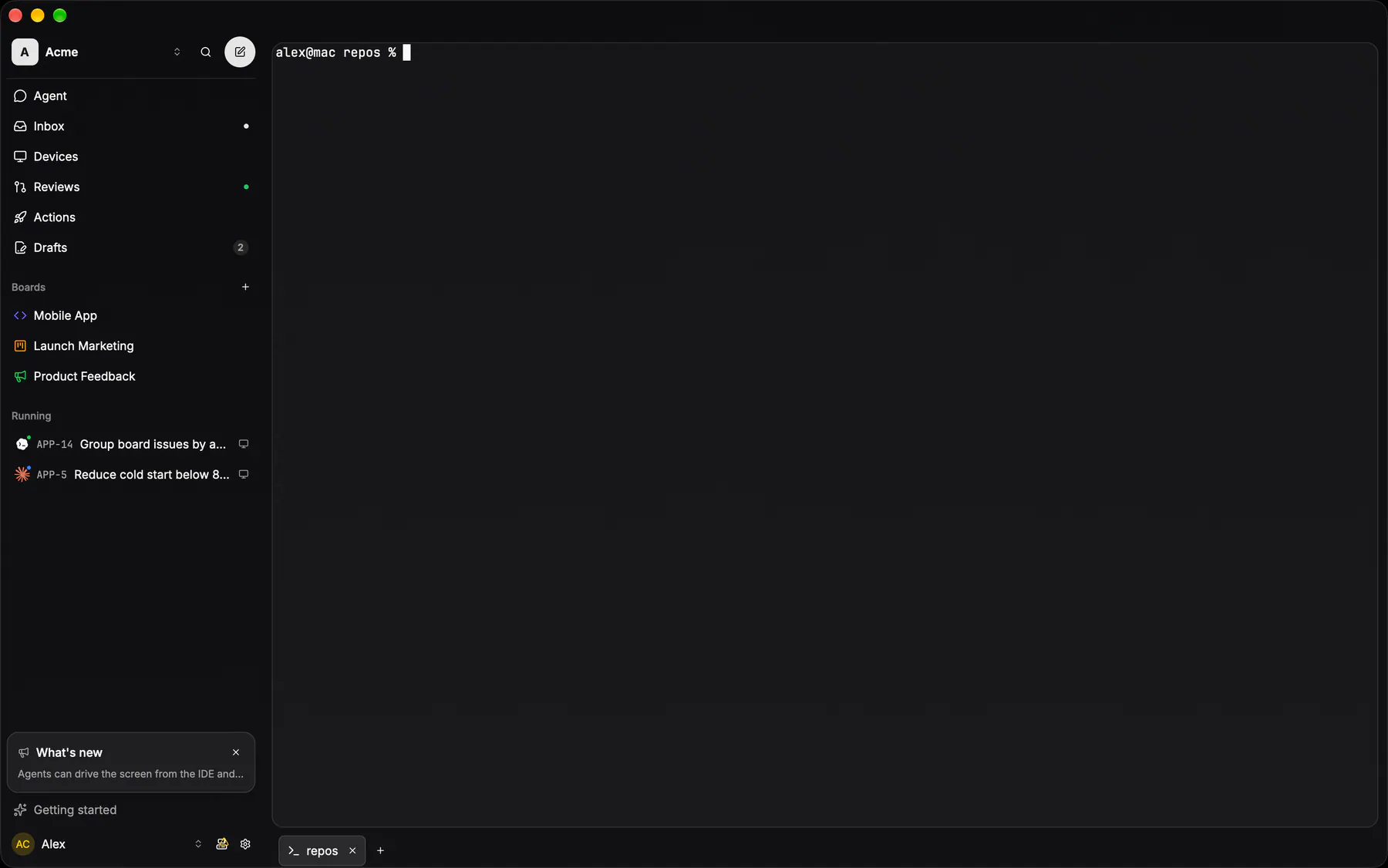 Terminal on Desktop